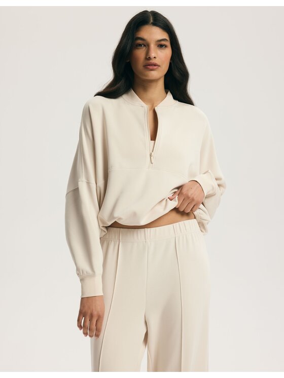 Esotiq Esotiq Bluza 45204 Beżowy Regular Fit