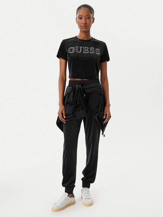 Guess Guess Marškinėliai V3BI01 K0232 Juoda Regular Fit