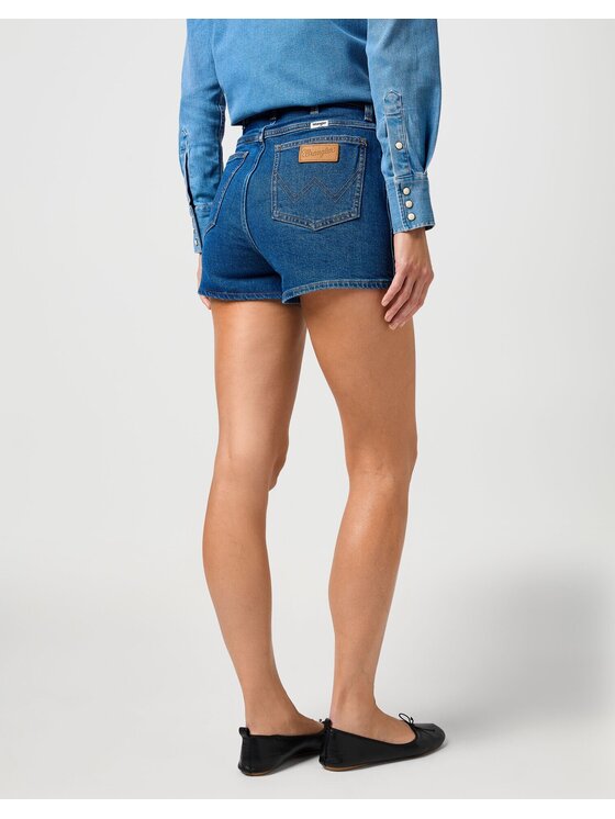 Wrangler Wrangler Szorty jeansowe FESTIVAL SHORT Niebieski Slim Fit