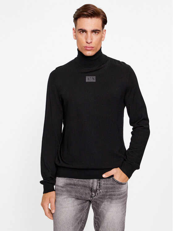 Armani Exchange Armani Exchange Krekls ar augstu apkakli 6RZM5C ZMM9Z 1200 Melns Regular Fit