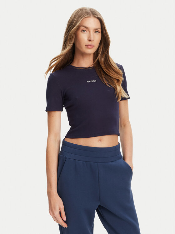 Guess Tričko V5YP08 K8RT2 Tmavomodrá Slim Fit