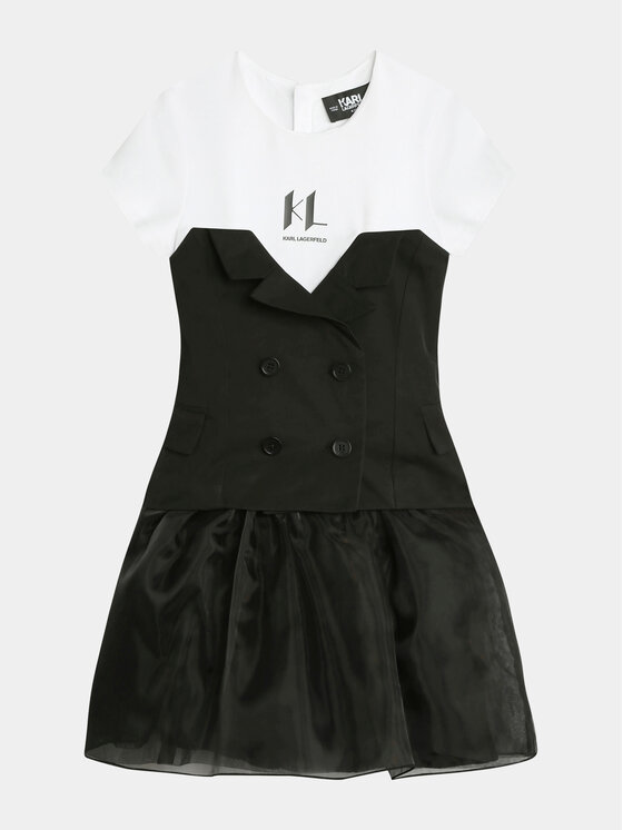 Karl Lagerfeld Kids Karl Lagerfeld Kids Vsakodnevna obleka Z30086 D Črna Regular Fit