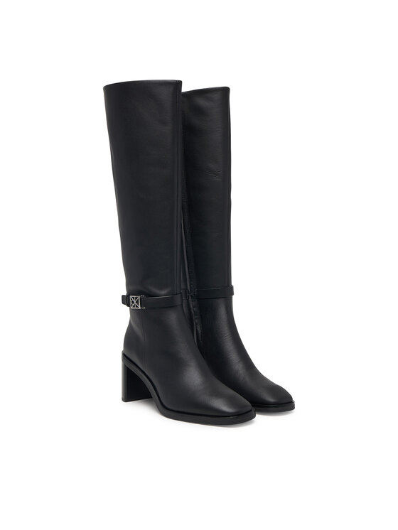 Calvin Klein Calvin Klein Μπότες Block Heel High Boot Lth Hdw HW0HW03178 Μαύρο