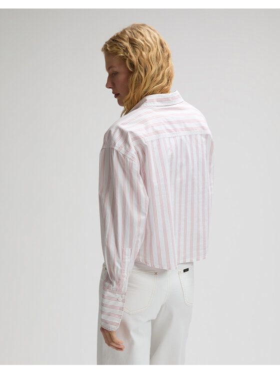 Lee Lee Koszula CUFFED SHIRT Biały Regular Fit