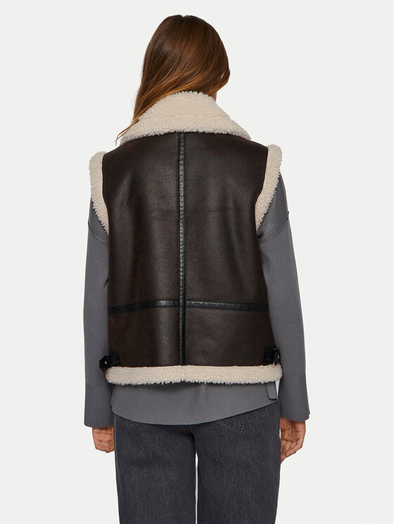 Vila Vila Bezrękawnik Risi 14097989 Brązowy Regular Fit