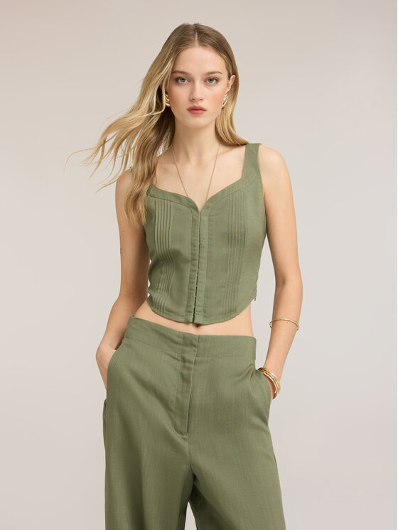 Motivi Motivi Top D052Q000559N035 Verde Cropp Fit