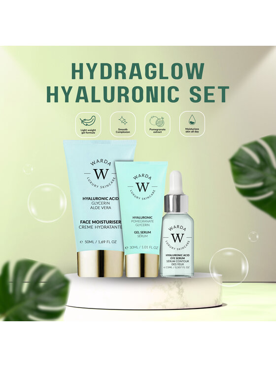 Warda Skincare Warda Skincare NAWILŻENIE Z HIALURONOWYM NAWILŻAJĄCY 50ml + OCZY 15ml + SERUM Z 30ml Serum