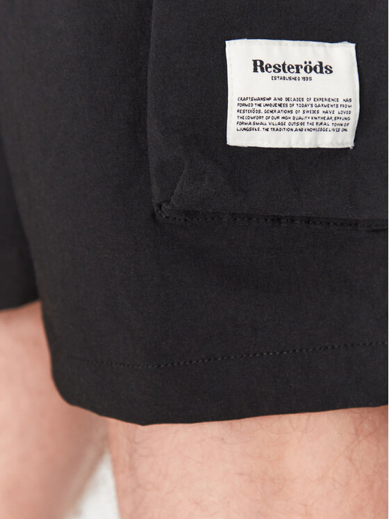 Resteröds Resteröds Bavlnené šortky Marc 55251 6440 Čierna Regular Fit