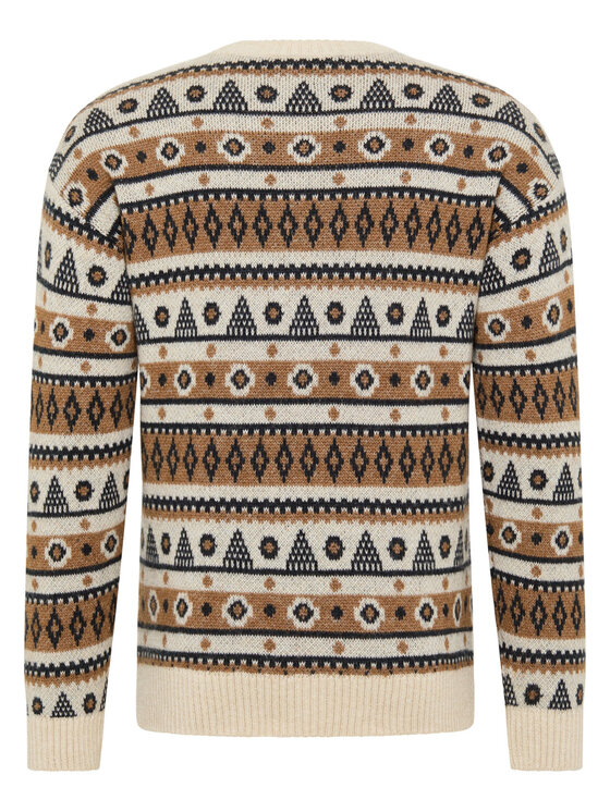 Mustang Mustang Sweter EMIL C NORWAY Brązowy Regular Fit
