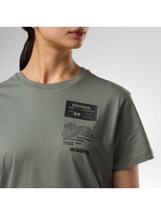 Rossignol Rossignol T-Shirt W Graphic Waterfall Tee Zielony ciemny Relaxed Fit