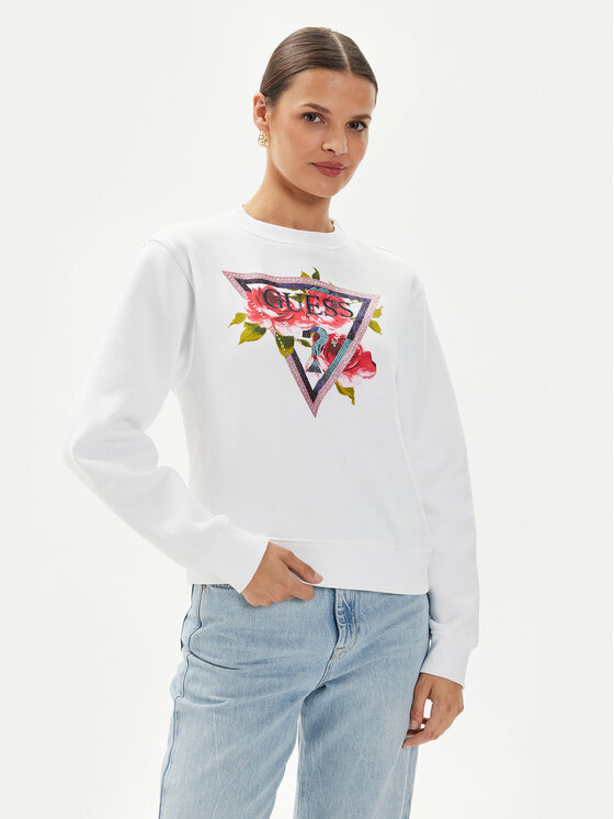 Guess Guess Μπλούζα W4YQ26 K9Z21 Λευκό Regular Fit