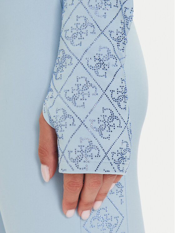 Guess Guess Μπλουζάκι W5BP48 K7182 Γαλάζιο Slim Fit