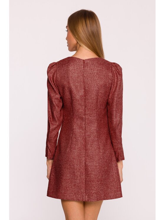 Made of Emotion Made of Emotion Sukienka wieczorowa M870 Bordowy Modern Slim Fit