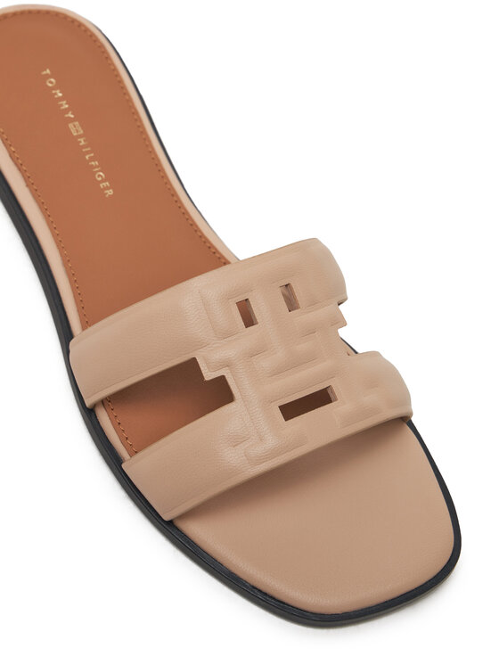 Tommy Hilfiger Tommy Hilfiger Klapki Th Logo Strap Mule FW0FW08671 Beżowy
