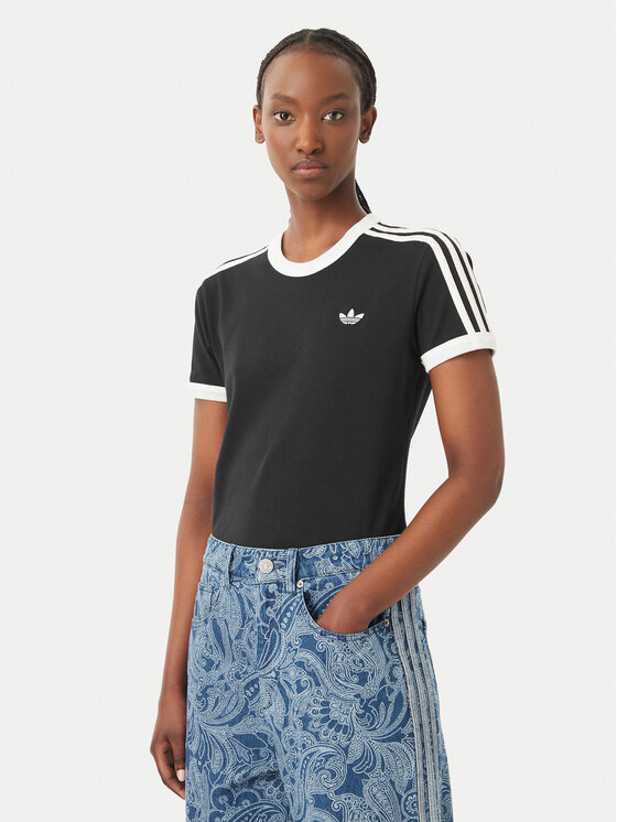 adidas Majica 3 Stripes KD7980 Črna Regular Fit
