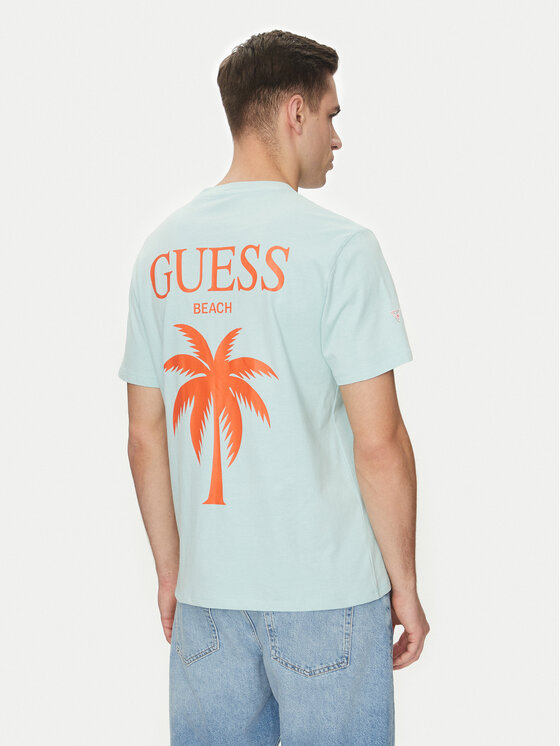 Guess Guess Tričko F5GI09 KA260 Modrá Regular Fit
