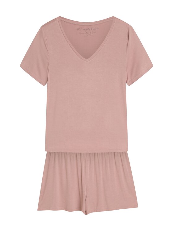 Esotiq Esotiq Piżama 42409 Różowy Classic Fit