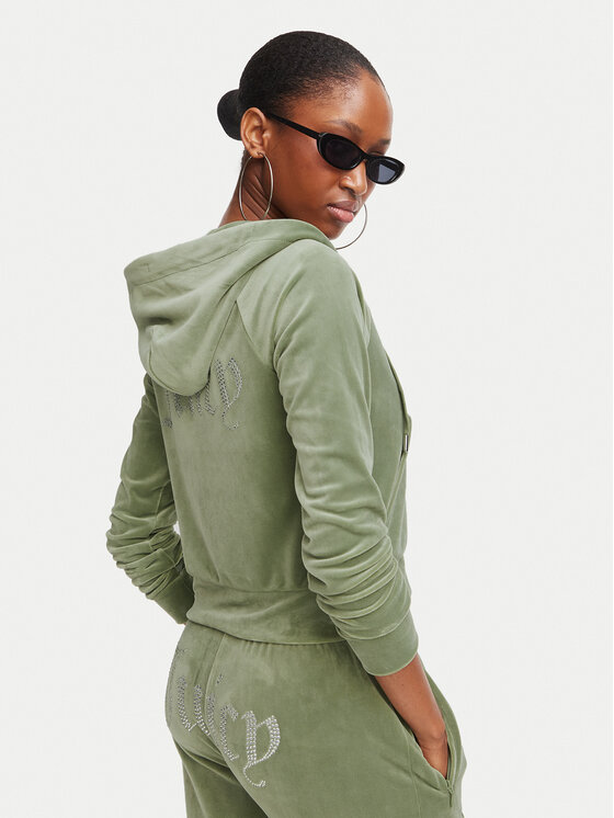 Juicy Couture Juicy Couture Spodnie dresowe Tina JCAPW045 Zielony ciemny Regular Fit