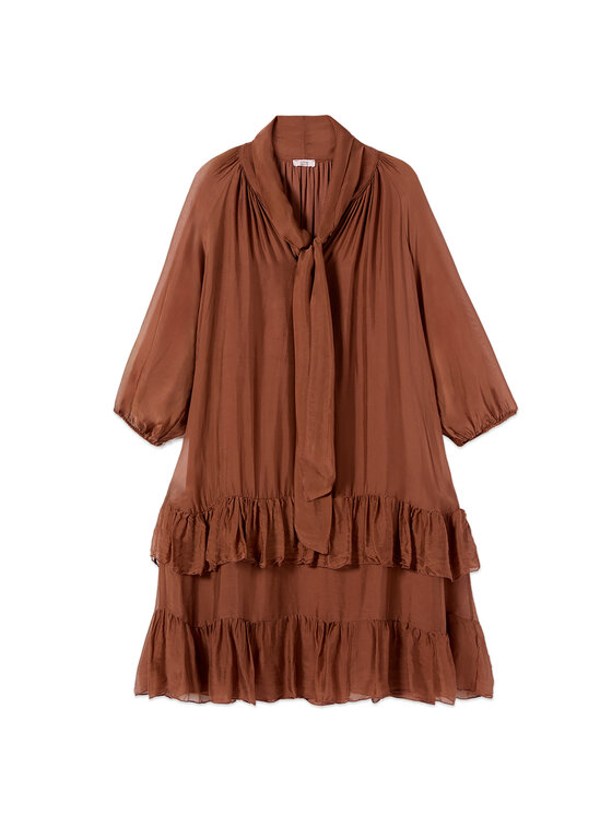 Oltre Oltre Sukienka wieczorowa 7081J000971N012 Brązowy Regular Fit