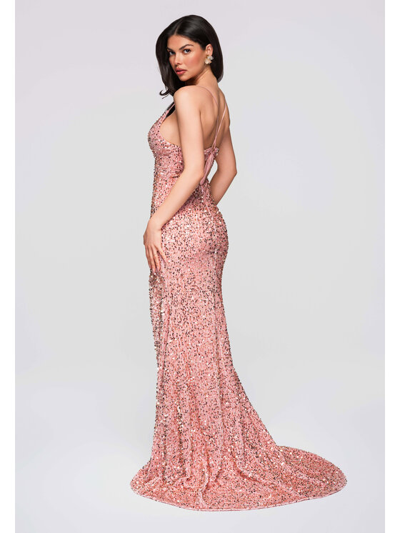 Ombre Ombre Sukienka wieczorowa LA-OM-DLR282 Różowy Regular Fit