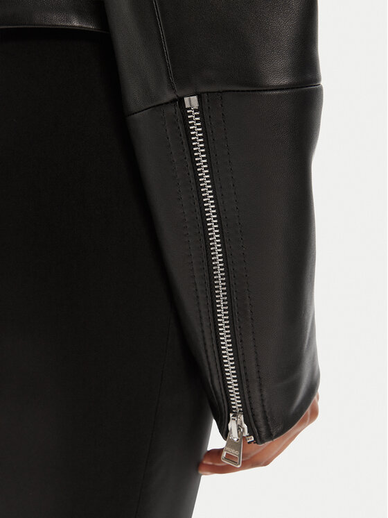 HUGO HUGO Lederjacke Lasari 50541262 Schwarz Regular Fit