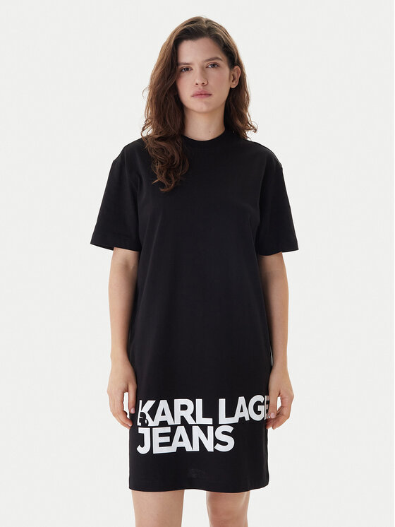 Karl Lagerfeld Jeans Rochie de zi B1W13054 Negru Regular Fit