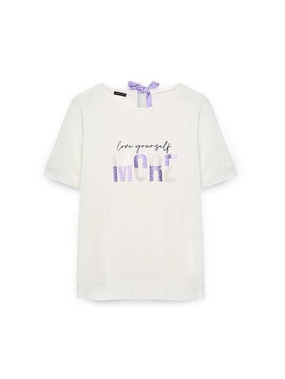 Fiorella Rubino Fiorella Rubino T-Shirt G461L008261N011 Biały Regular Fit