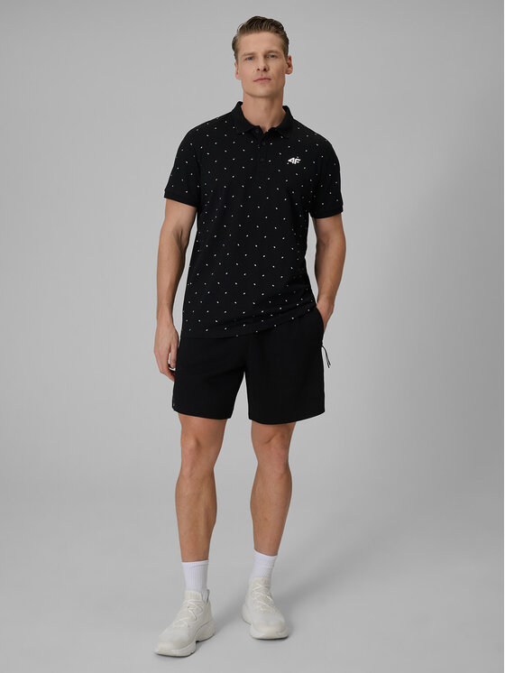 4F 4F Polo SPORTS CLUB Czarny Regular Fit