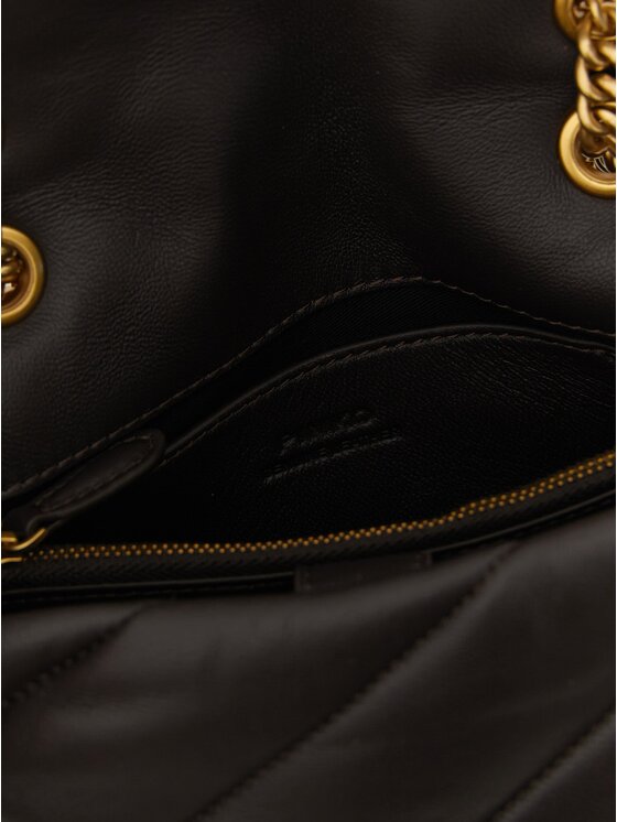 PINKO PINKO Torebka Black Lamb Leather Crossbody Czarny