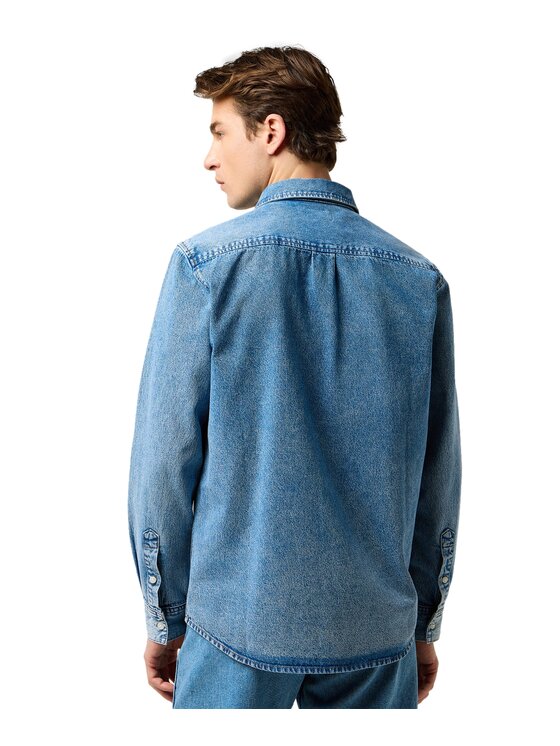 Wrangler Wrangler Koszula jeansowa 112371549 Niebieski Regular Fit
