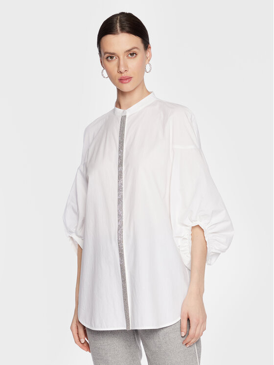 Fabiana Filippi Bluză CAD273B644 Alb Loose Fit