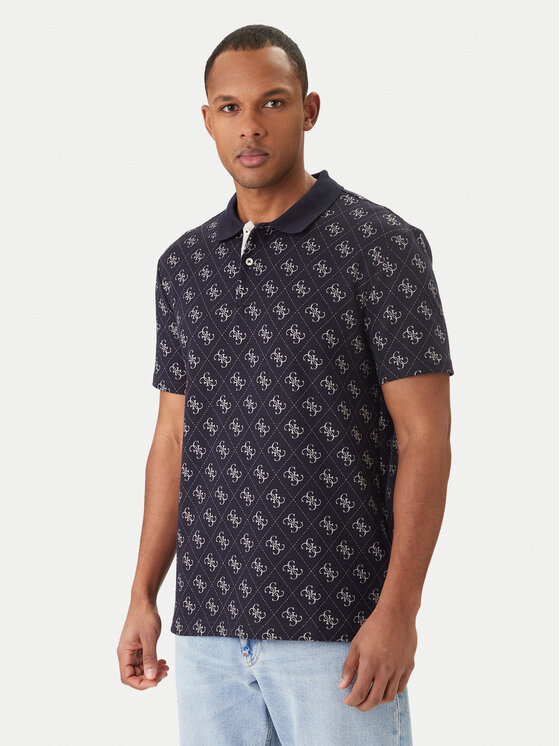 Guess Guess Polo M6GP04 K3073 Granatowy Regular Fit