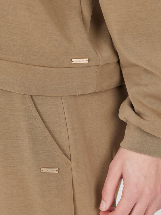 Athlecia Athlecia Džemperis ar kapuci Jillnana W Balloon Sleeve Sweat EA223322 Brūns Regular Fit