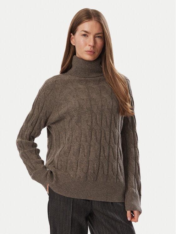 Tommy Hilfiger Tommy Hilfiger Rollkragenpullover WW0WW46791 Dunkelbraun Regular Fit