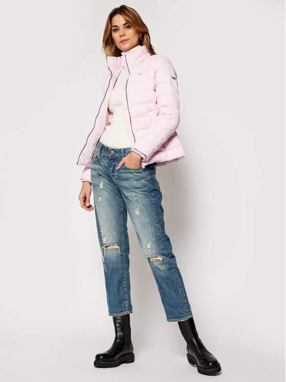 Tommy Jeans Pūkinė striukė Basic DW0DW08588 Rožinė Regular Fit • Modivo.lt