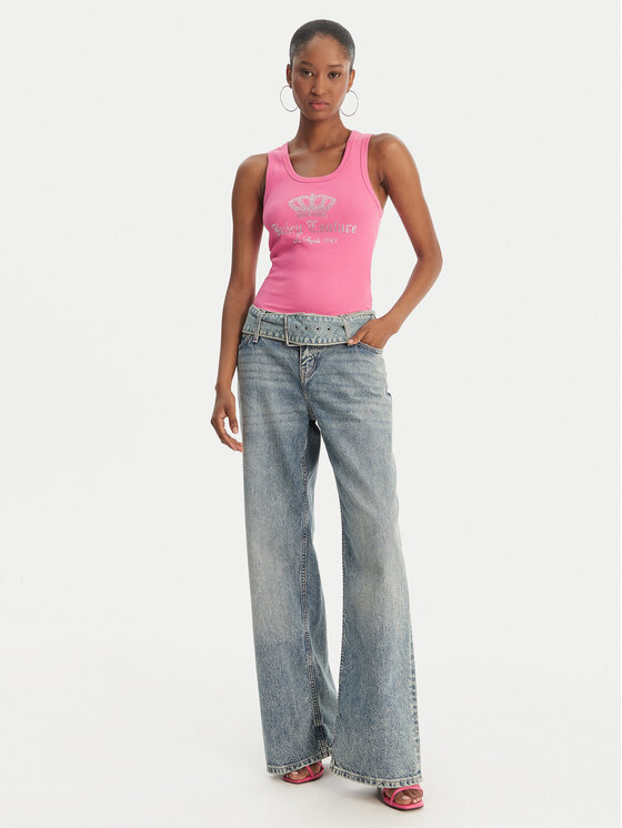 Juicy Couture Juicy Couture Felső Gothic Crown JCBLV126807 Rózsaszín Slim Fit