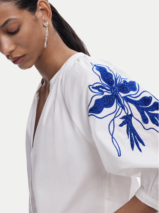 Desigual Desigual Blusa Cratos 25SWBW03 Bianco Loose Fit