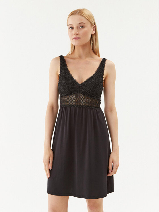 Triumph Triumph Nachthemd Aura Spotlight 10216543 Schwarz Regular Fit