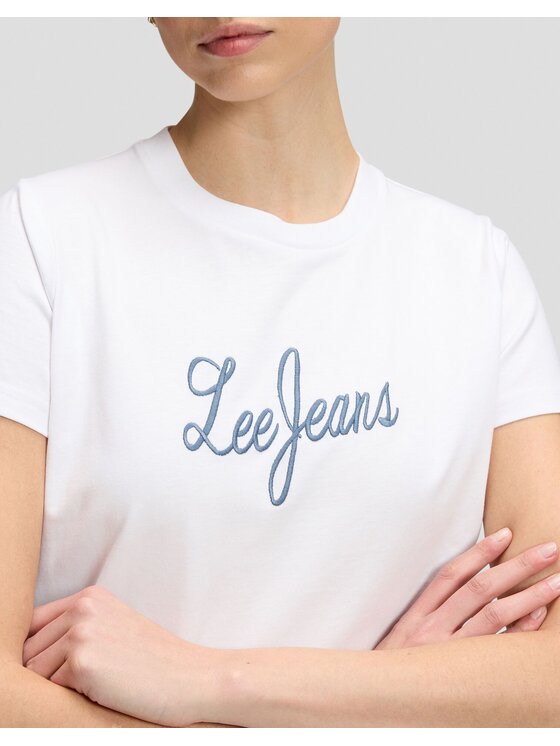 Lee Lee T-Shirt JEANS TSHIRT Biały Regular Fit