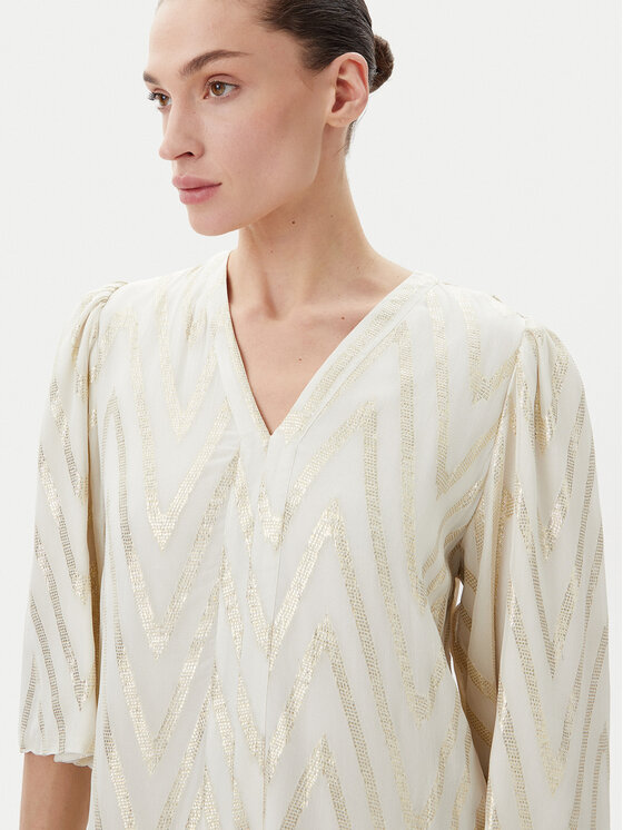 Bruuns Bazaar Bruuns Bazaar Sukienka koktajlowa BBW4579 Beżowy Regular Fit