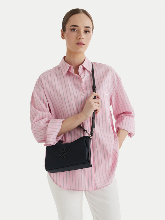 Tommy Hilfiger Tommy Hilfiger Ročna torba Th Elevated Nylon Mini Crossover AW0AW18623 Črna