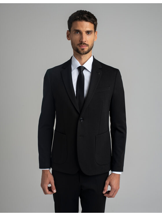 Borgio Męska Marynarka, rozmiar 60, Czarna, gavello/c