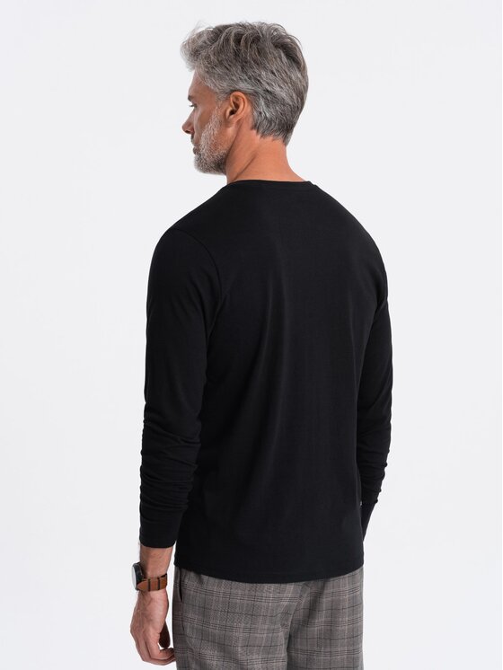 Ombre Ombre Longsleeve OM-LSBL-0108 Czarny Fitting Fit