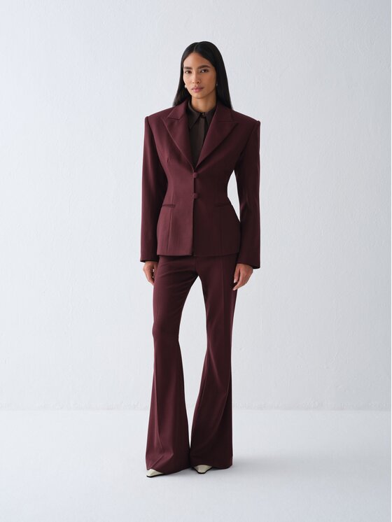 La Mania La Mania Pantalone da abito NOTTE Bordeaux Basic Fit