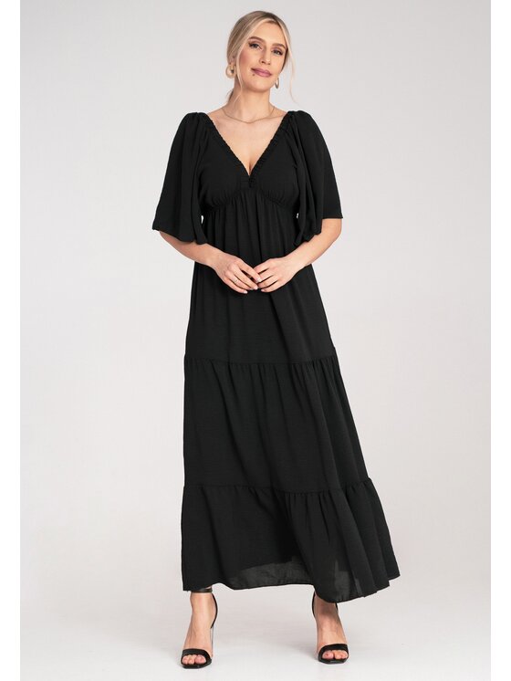 FIGL FIGL Φόρεμα καλοκαιρινό M1185 Μαύρο Relaxed Fit