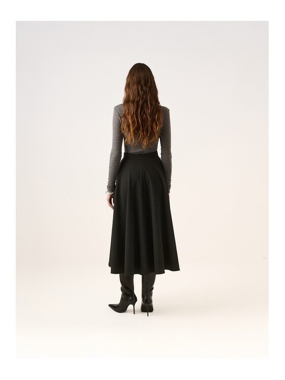 La Mania La Mania Gonna midi BLAIR Nero Classic Fit