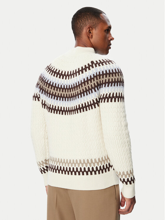 BOSS BOSS Sweter 50570654 Kremowy Regular Fit
