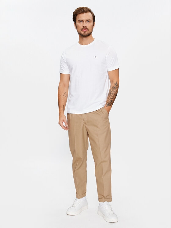 Gant Gant T-krekls Shield 2003184 Balts Regular Fit
