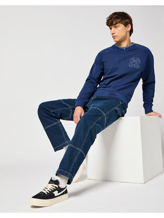 Wrangler Wrangler Bluza CASEY JONES SWEATSHIRT Niebieski Loose Fit
