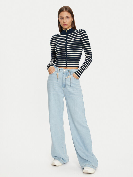 Tommy Jeans Tommy Jeans Pulover DW0DW19835 Mornarsko modra Slim Fit